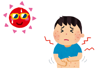 光を浴びて痒くなる少年