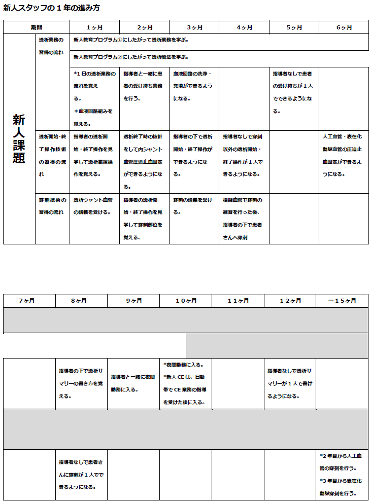 新人スタッフの1年の進み方